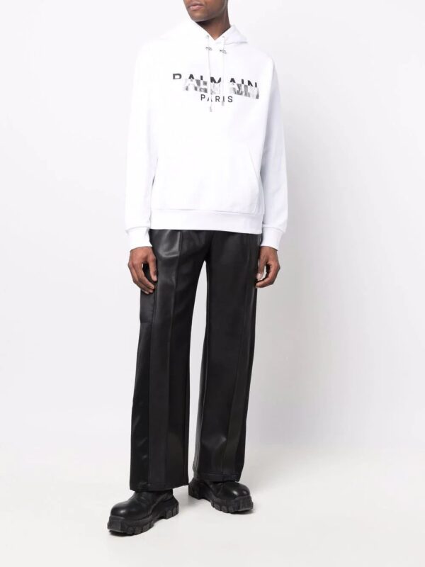 Balmain  logo-print drawstring hoodie - Image 2