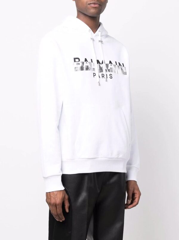 Balmain  logo-print drawstring hoodie - Image 3
