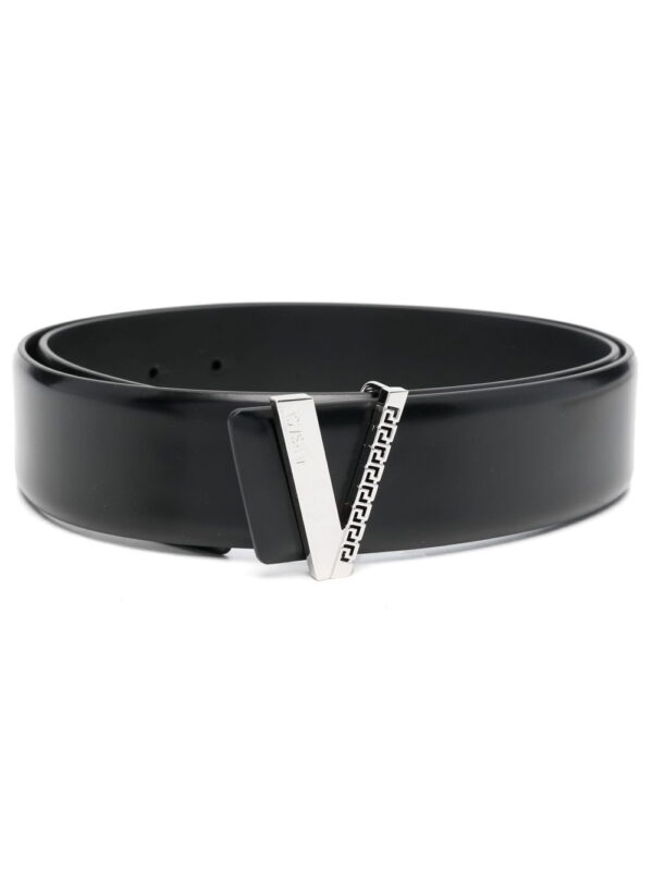Versace logo-buckle leather belt