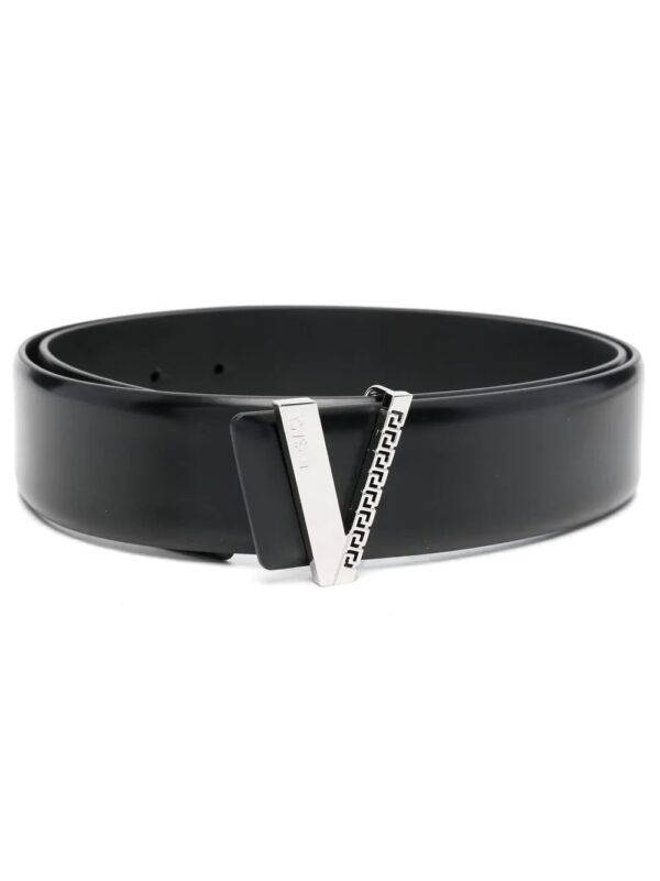 Versace logo-buckle leather belt