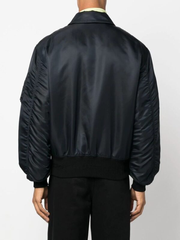 Versace  logo-patch padded bomber jacket - Image 3