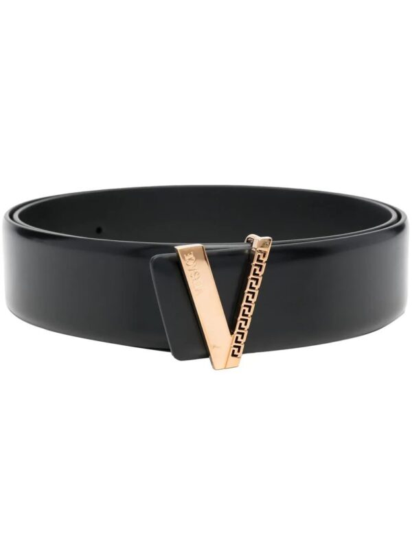 Versace logo-buckle leather belt