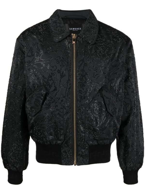 Versace  rhinestone-baroque bomber jacket