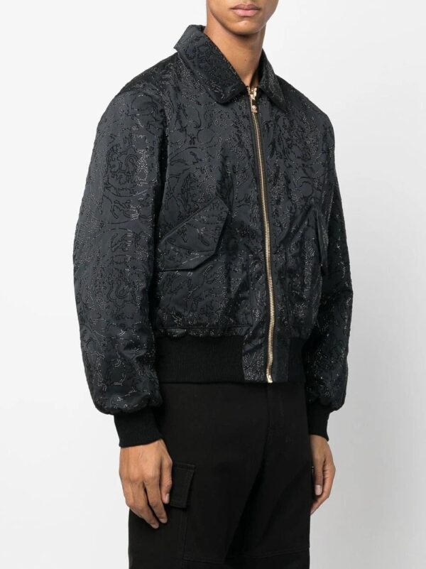 Versace  rhinestone-baroque bomber jacket - Image 3