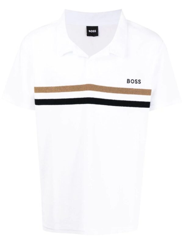 BOSS  embroidered-logo detail polo shirt