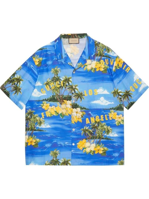 Gucci  palm tree-print bowling shirt