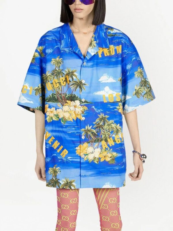 Gucci  palm tree-print bowling shirt - Image 3