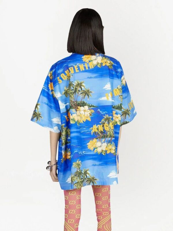 Gucci  palm tree-print bowling shirt - Image 4