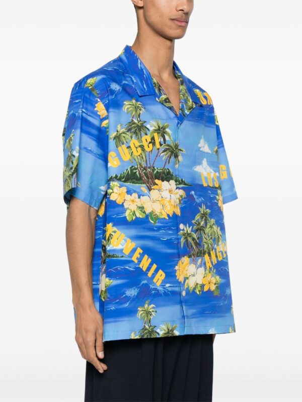 Gucci palm tree-print bowling shirt - Image 3