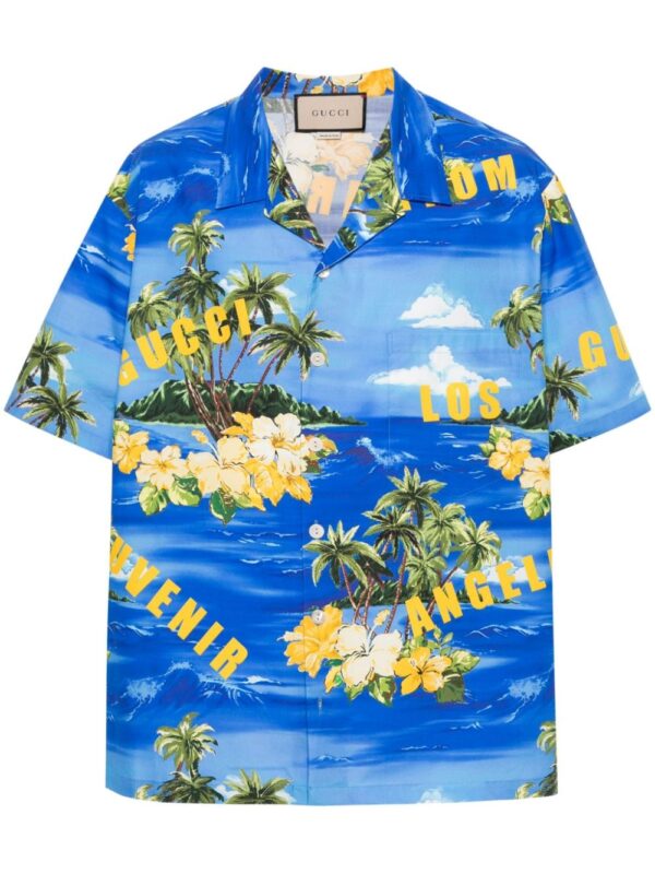 Gucci palm tree-print bowling shirt