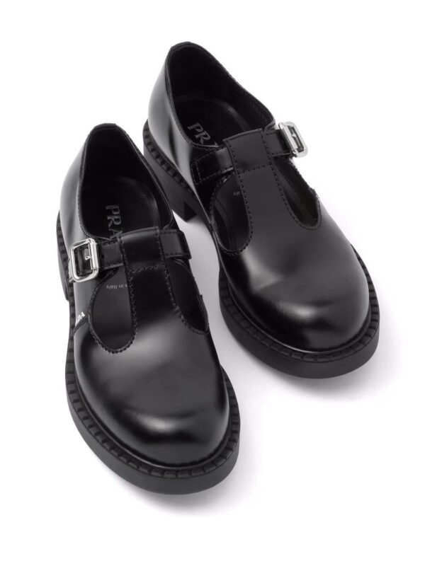 Prada  brushed-leather Mary Jane shoes - Image 4