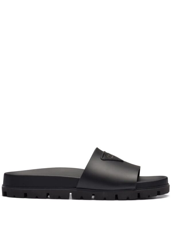 Prada  triangle-logo pool slides