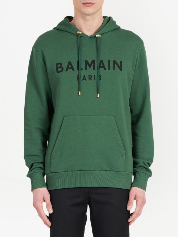 Balmain  logo-print drawstring hoodie - Image 3
