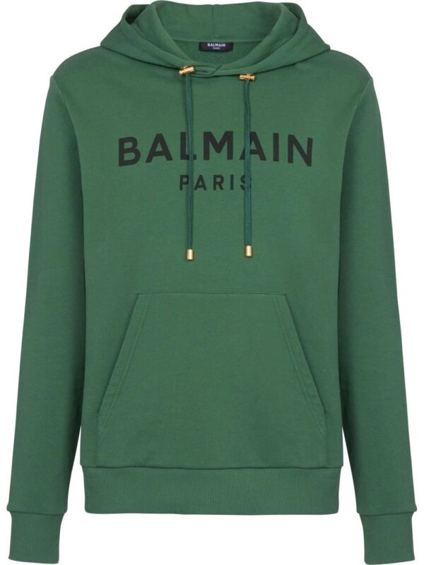 Balmain  logo-print drawstring hoodie