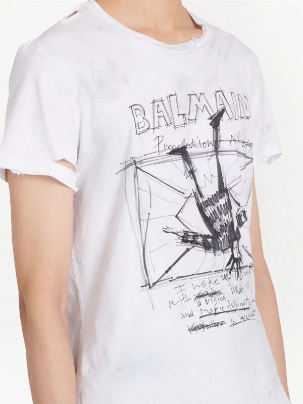 Balmain  graphic-print cotton T-shirt - Image 4