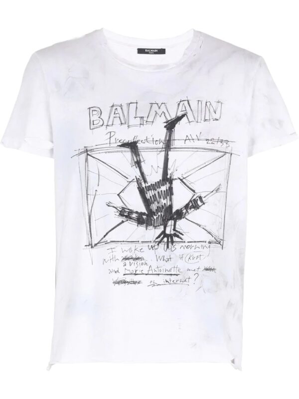 Balmain  graphic-print cotton T-shirt