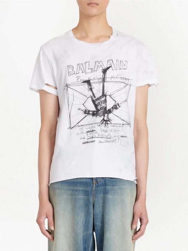 Balmain  graphic-print cotton T-shirt - Image 2