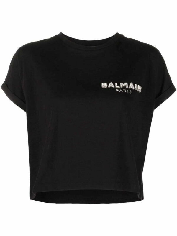 Balmain  sequin logo round neck T-shirt