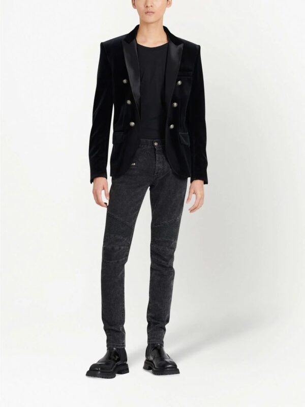 Balmain  double-breasted velvet blazer - Image 2