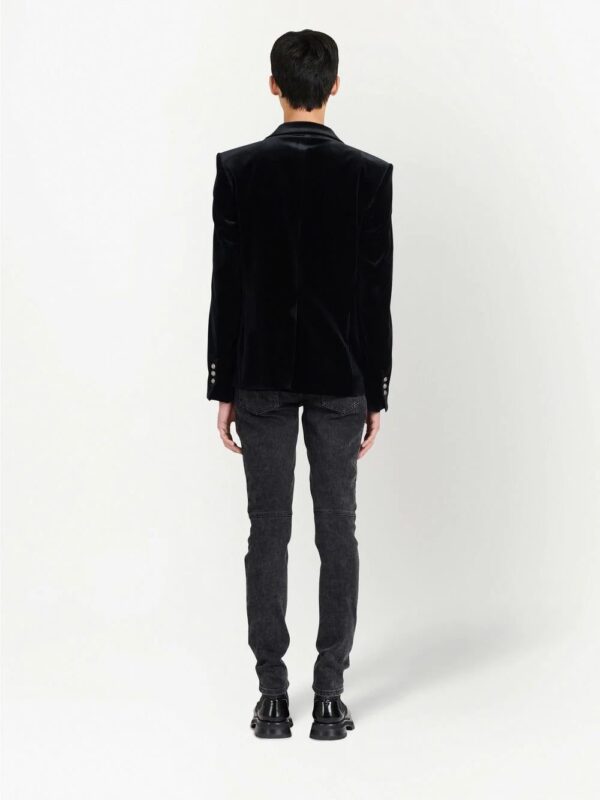 Balmain  double-breasted velvet blazer - Image 4
