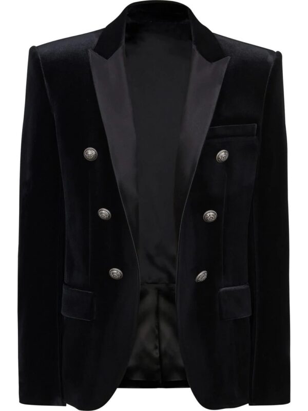 Balmain  double-breasted velvet blazer