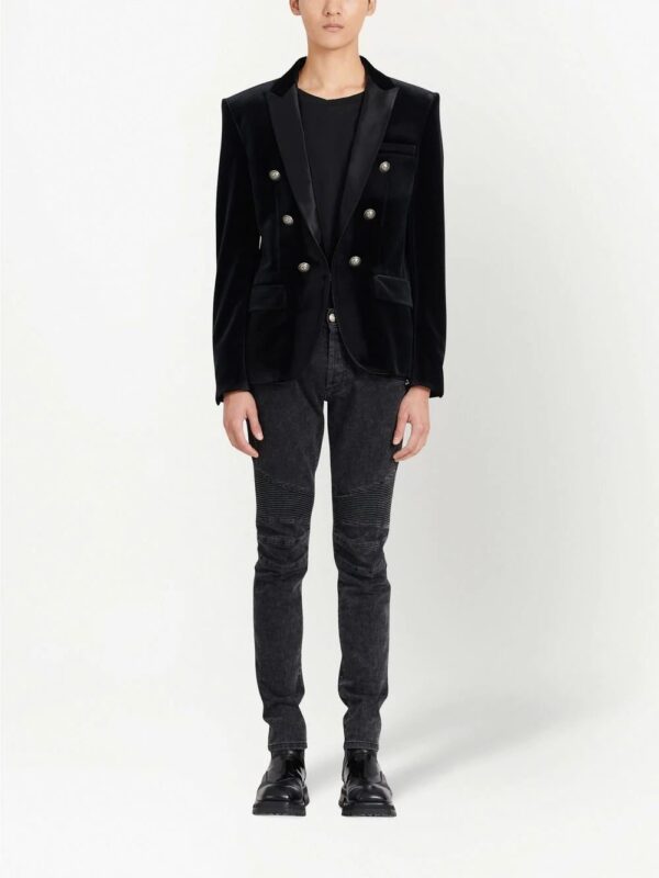Balmain  double-breasted velvet blazer - Image 3