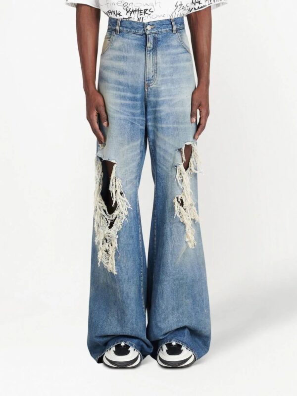 Balmain  ripped faded flared bootcut jeans - Image 3