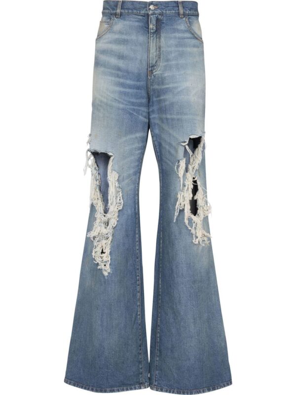 Balmain  ripped faded flared bootcut jeans