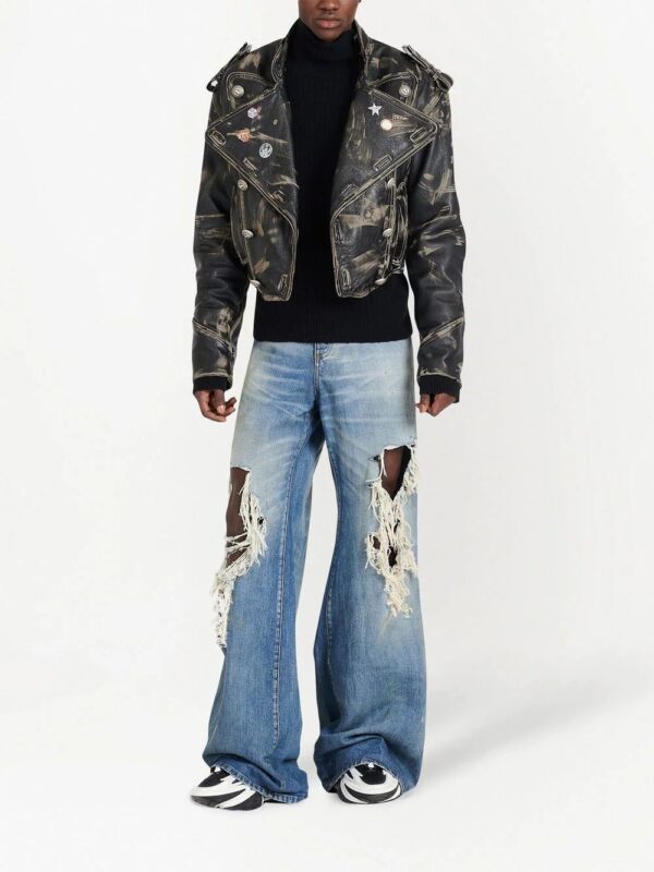 Balmain  ripped faded flared bootcut jeans - Image 2