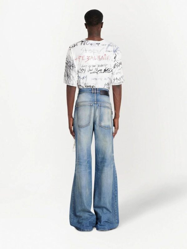 Balmain  ripped faded flared bootcut jeans - Image 4