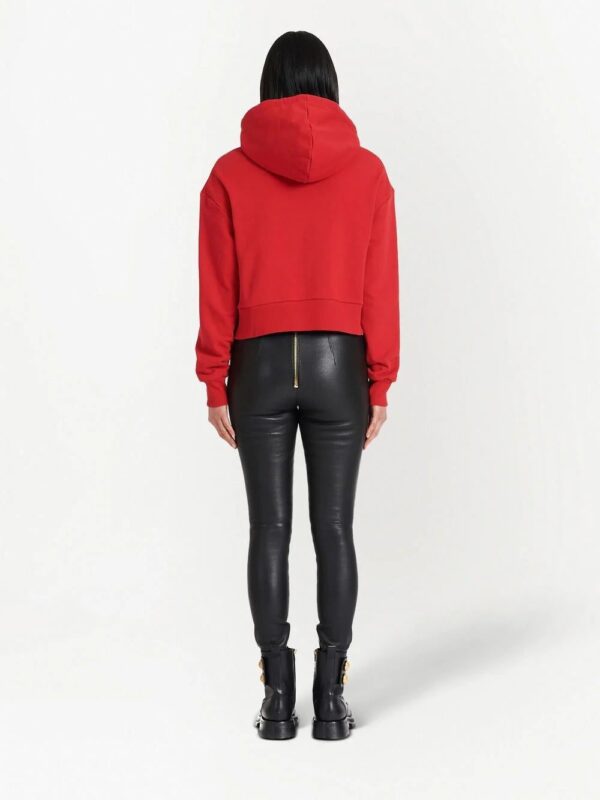 Balmain  logo print drawstring hoodie - Image 4