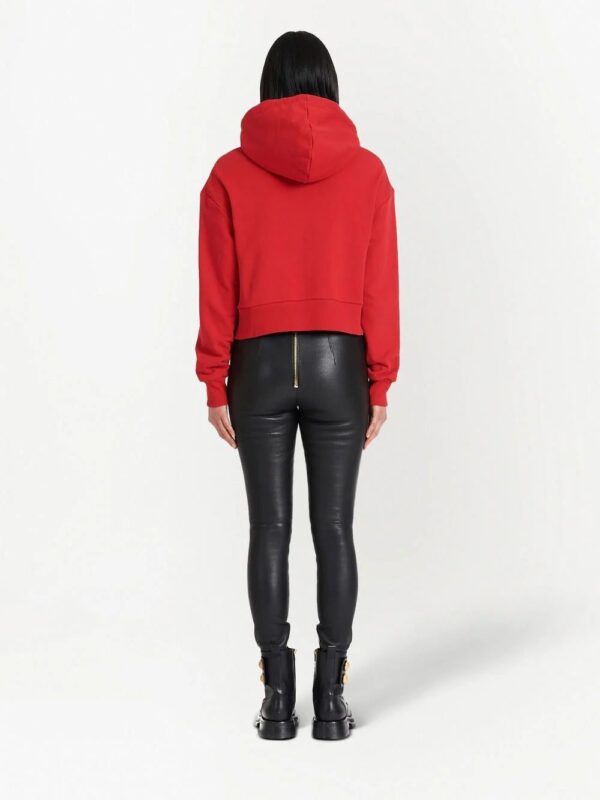 Balmain  logo print drawstring hoodie - Image 4