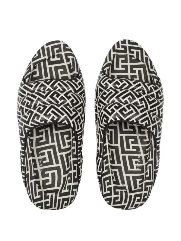 Balmain  B-IT monogram-print slides - Image 4