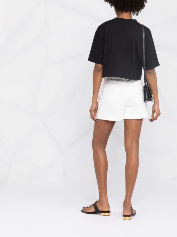 Balmain  cropped logo-print T-shirt - Image 4