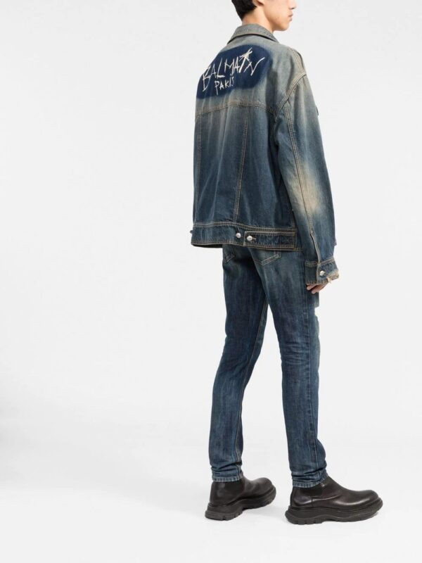 Balmain  distressed denim jacket - Image 4