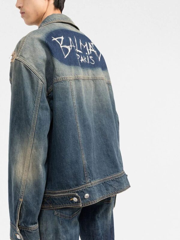 Balmain  distressed denim jacket - Image 3