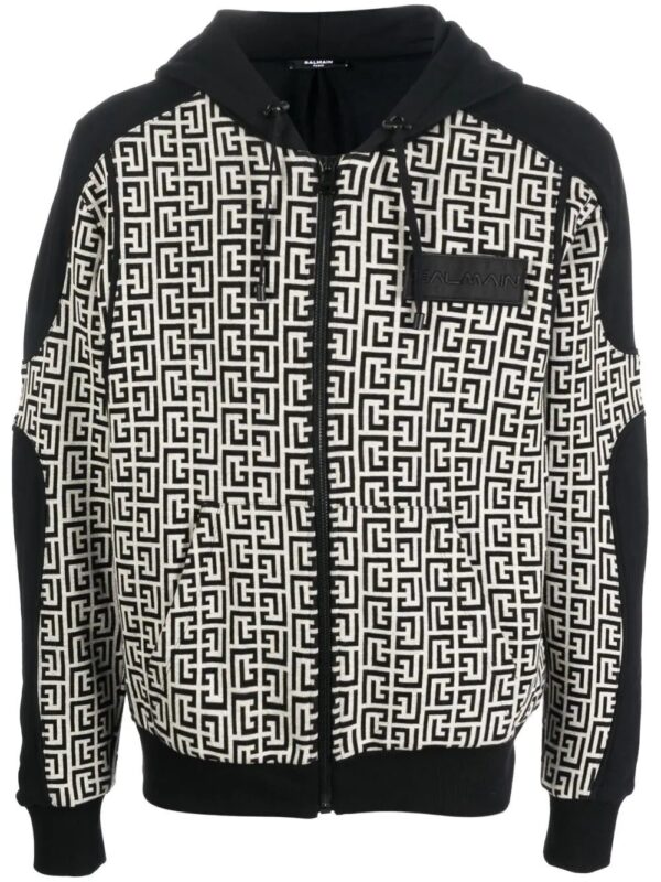 Balmain  monogram-logo hoodie