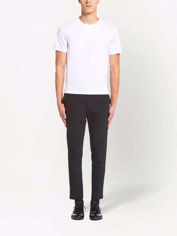 Prada  logo-embroidered crew-neck T-shirt - Image 2