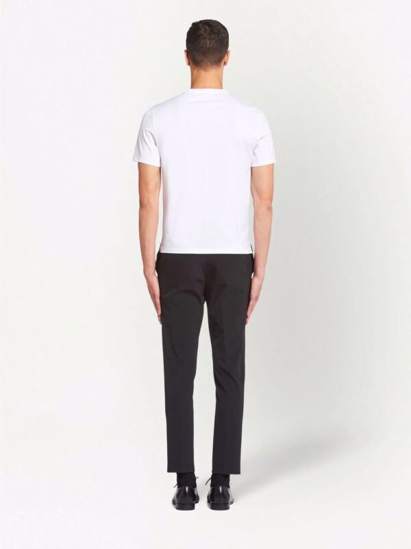 Prada  logo-embroidered cotton T-shirt - Image 4