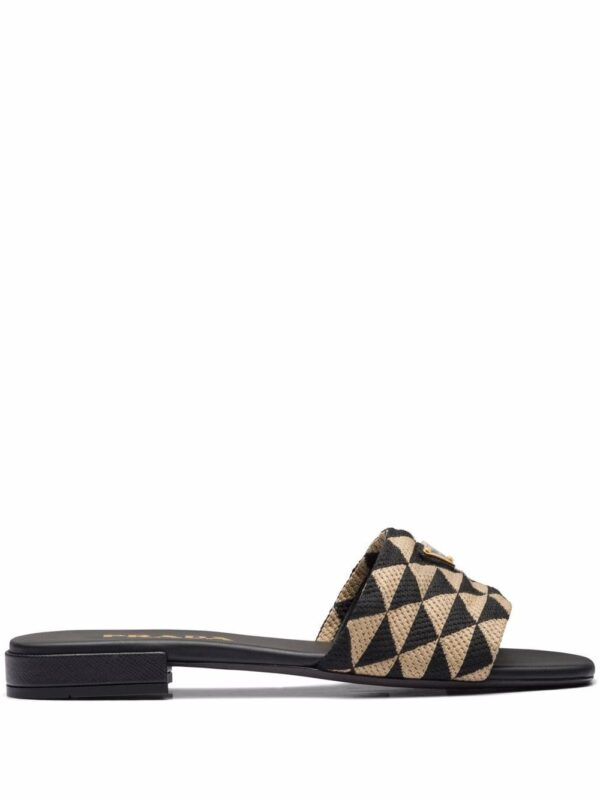 Prada geometric logo-plaque slides