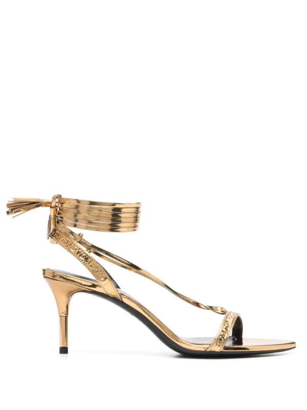 TOM FORD  logo-embossed metallic leather sandals