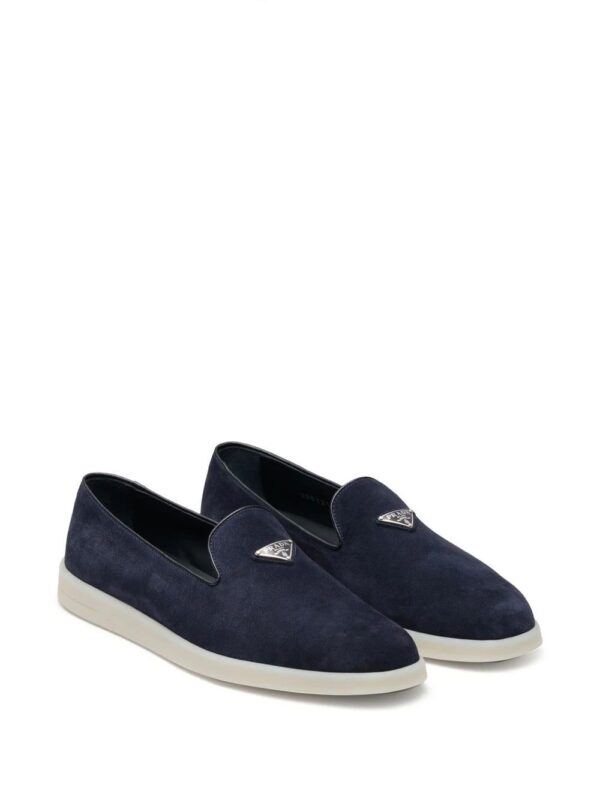 Prada  triangle-patch suede loafers - Image 2
