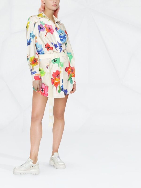Off-White floral-print twisted shirtdress - Image 3