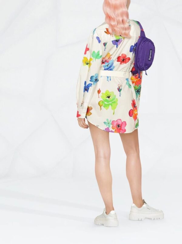 Off-White  floral-print twisted shirtdress - Image 3
