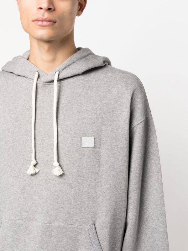 Acne Studios chest logo-patch melange hoodie - Image 5