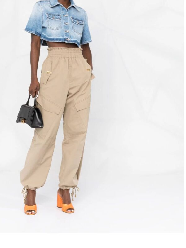 Off-White  cropped short-sleeve denim shirt - Image 2