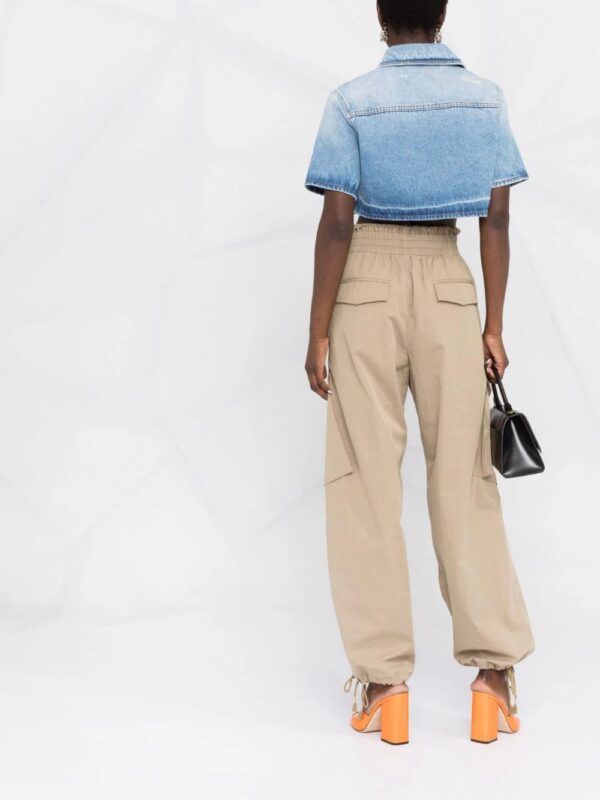 Off-White  cropped short-sleeve denim shirt - Image 4