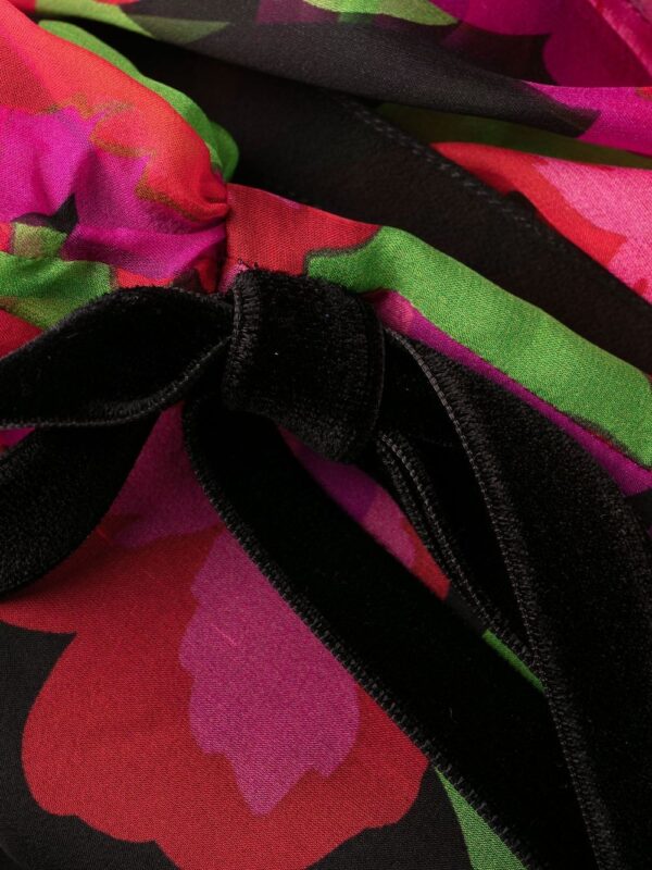 Saint Laurent floral-print long-sleeve mini dress - Image 5