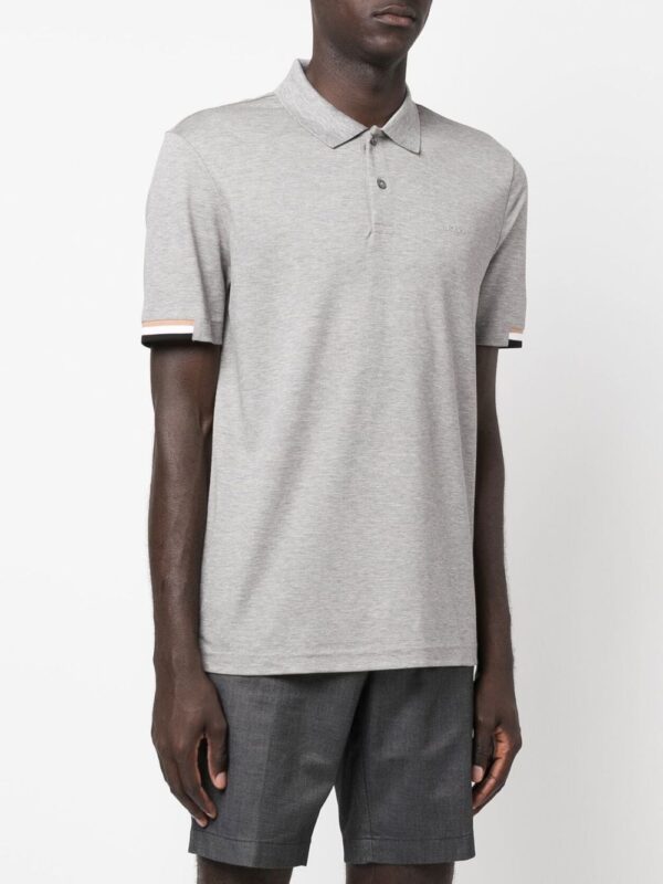 BOSS  stripe-collar short sleeved polo shirt - Image 3