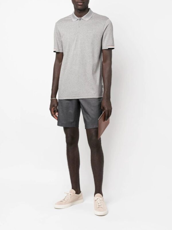 BOSS  stripe-collar short sleeved polo shirt - Image 2
